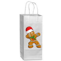 Dabbing Gingerbread Santa Christmas Kids Boys Xmas Cookie Wine Paper Bag - 5 1/2 X 3 1/4 X 13 | Artistshot