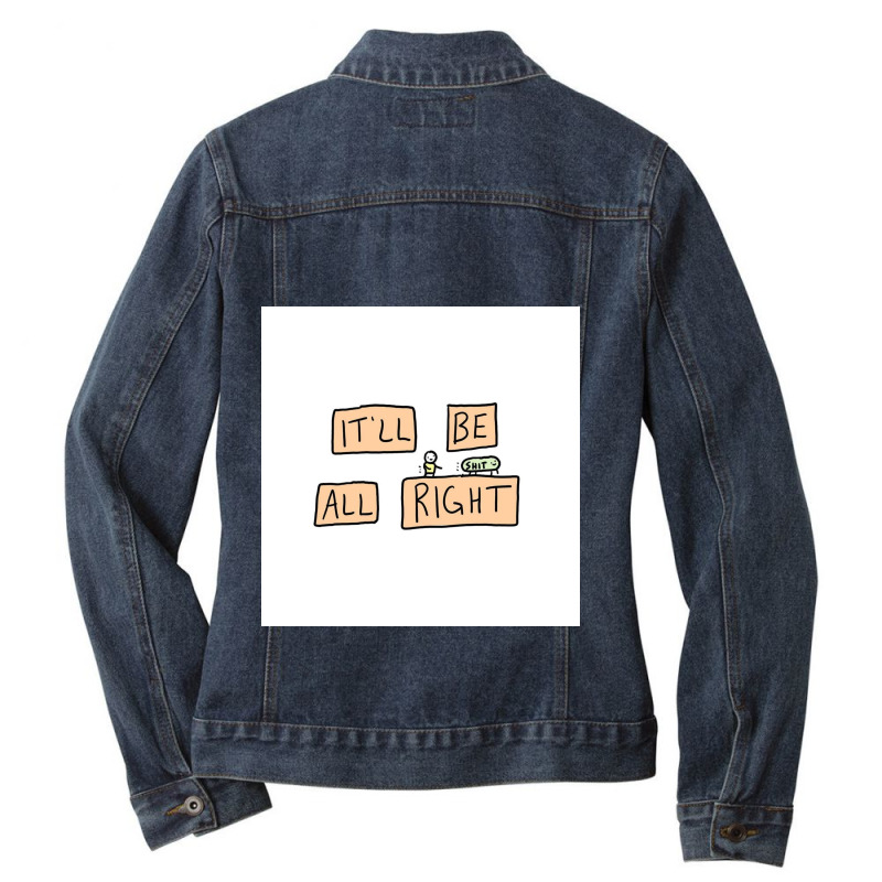 He Says To Himself... Over And Over... Ladies Denim Jacket by iamsitting | Artistshot