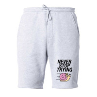 Never Stop Trying Snail Fleece Short | Artistshot