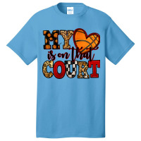 My Heart Is On That Court Basketball Red And Black Basic T-shirt | Artistshot