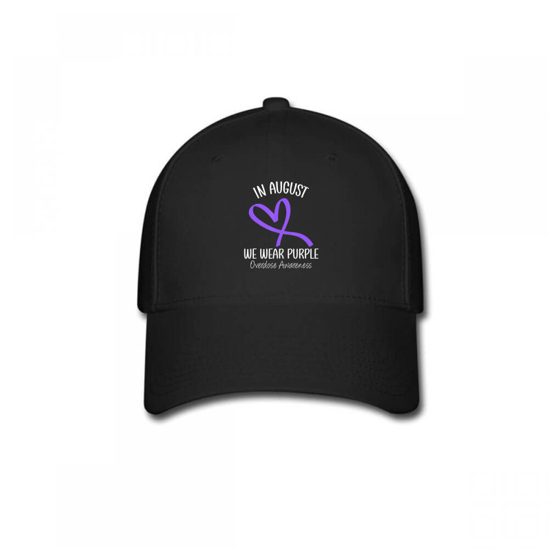 Heart Ribbon August We Wear Purple Overdose Awareness Month Baseball Cap by Kenlofu52 | Artistshot