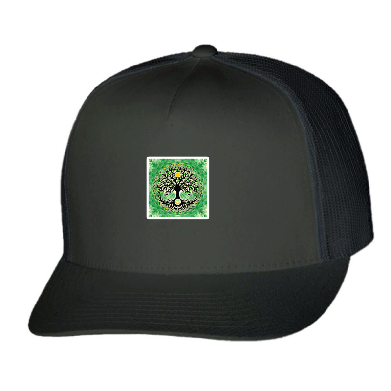 Sacred Geometry Metatrons Cube With Platonic Solids 38926410 Trucker Cap by riska_art | Artistshot