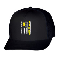 Bone Cancer Fight Sarcoma Cancer Awareness American Flag Trucker Cap | Artistshot