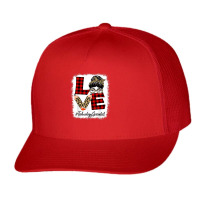 Technology Specialist Love Messy Bun Leopard Back To School Trucker Cap | Artistshot