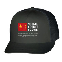 Social Credit Score Good Bad Travel System Tracking Citizens Trucker Cap | Artistshot