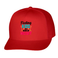 Feeding Kids Cute Lunch Ladies Back To School Novelty Trucker Cap | Artistshot