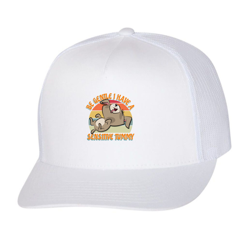 Be Gentle I Have A Sensitive Tummy  Dog Lover Trucker Cap by cm-arts | Artistshot