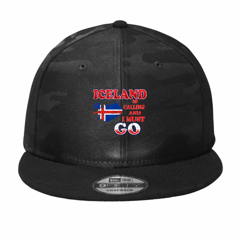 Iceland Is Calling And I Must Go Camo Snapback by Quick Scully | Artistshot