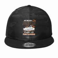 My Broom Broke So Now I Go Pontooning Halloween Costume Camo Snapback | Artistshot