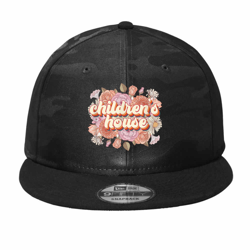 Children’s House Floral Montessori Teacher Montessori School Camo Snapback | Artistshot