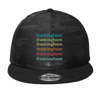 Framingham Massachusetts (ma) Cute And Colorful Text Camo Snapback | Artistshot