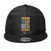 Freedom Comes In Many Calibers Funny Pro Gun Usa Flag Camo Snapback | Artistshot