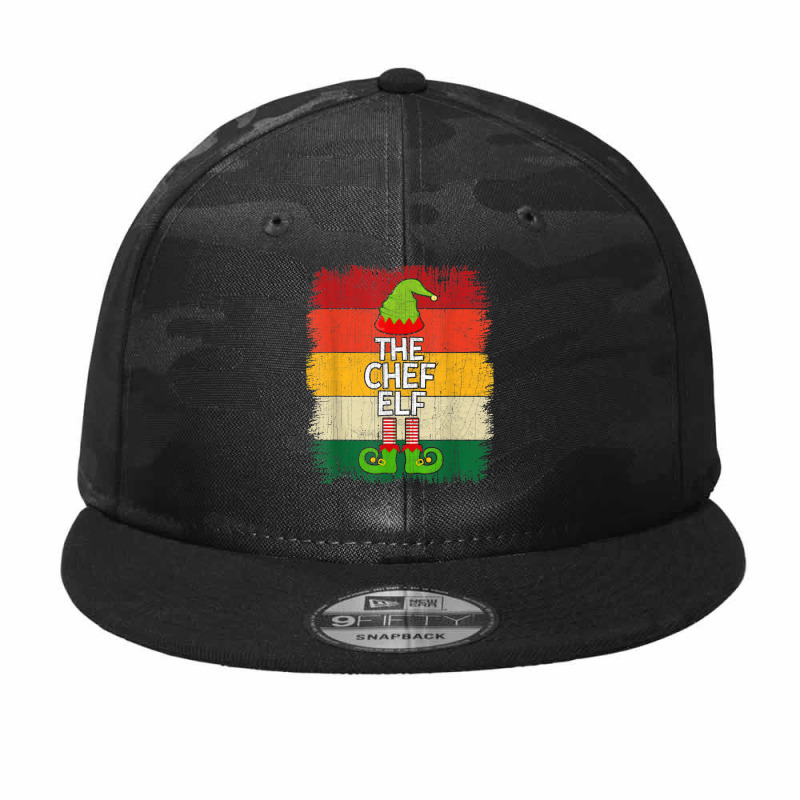 The Chef Elf Matching Group Christmas Party Pajama Camo Snapback | Artistshot