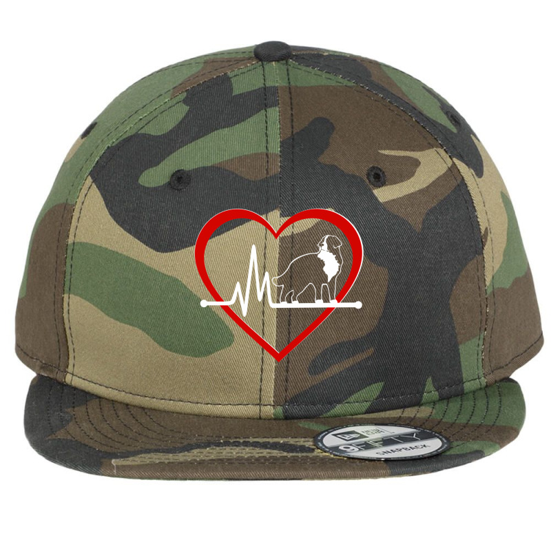 Bernese Mountain Dog Love Heartbeat  Nickers® On Redbubble Flat Bill Snapback Cap by HARRIETNELSON | Artistshot