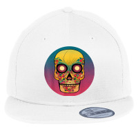 Vintage Sugar Skull Hand Illustration Calavera Flat Bill Snapback Cap | Artistshot