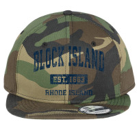 Block Island Rhode Island Ri Vintage Athletic Sports Design Flat Bill Snapback Cap | Artistshot