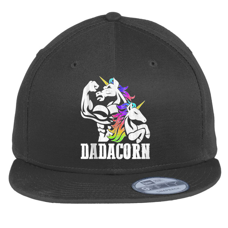 Manly Unicorn Muscle Dad And Daughter Dadacorn Fathers Day Tank Top Flat Bill Snapback Cap | Artistshot