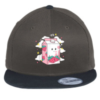 Cute Milkshake Kawaii Japanese Strawberry Milk Shake Carton Flat Bill Snapback Cap | Artistshot