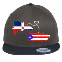 Half Puerto Rican Half Dominican Flag Map Combined Pr Rd Flat Bill Snapback Cap | Artistshot