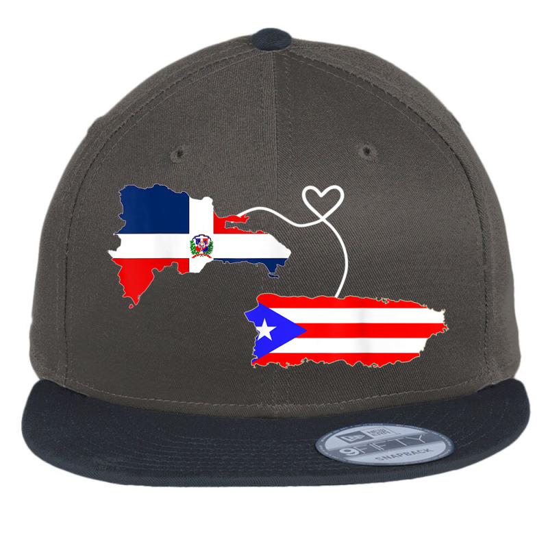 Half Puerto Rican Half Dominican Flag Map Combined Pr Rd Flat Bill Snapback Cap by Deluxe | Artistshot