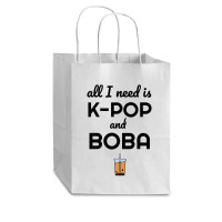 All I Need Is K Pop And Boba Bubble Tea Funny Cub Paper Bag - 8 X 4 1/2 X 10 1/4 | Artistshot