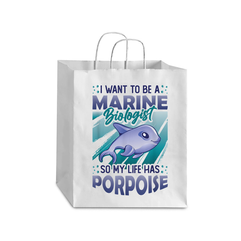 Marine Biologist Life Has Porpoise T Shirt Debie Paper Bag - 10 X 5 X 13 | Artistshot