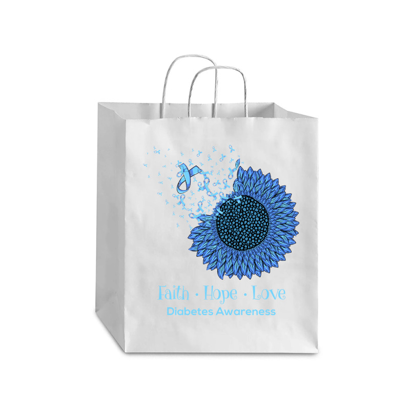 Sunflower Faith Hope Love Diabetes Awareness Diabetic Gifts Long Sleev Debie Paper Bag - 10 X 5 X 13 | Artistshot