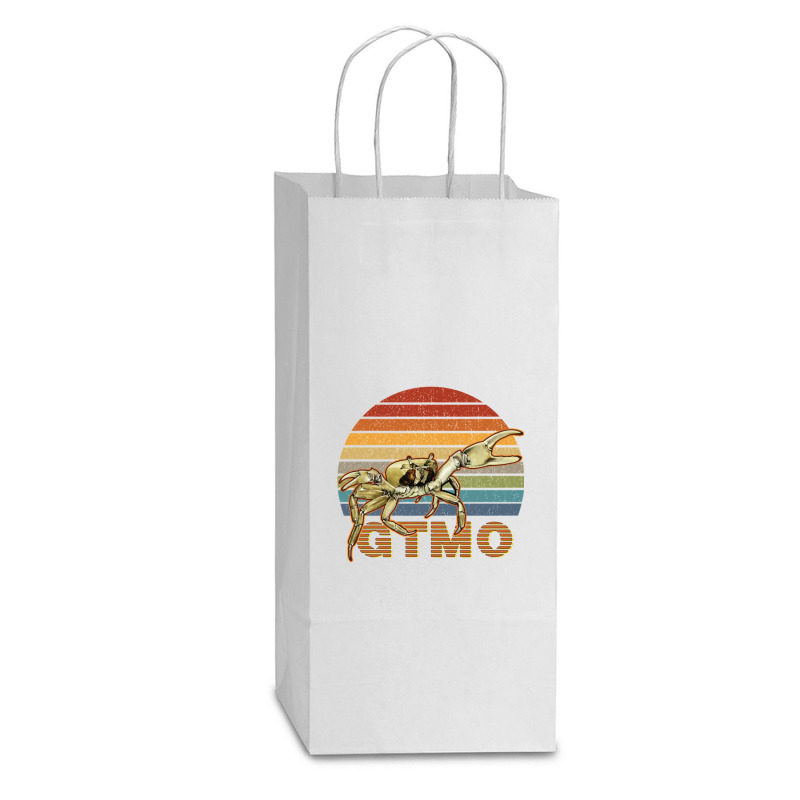 Retro Gtmo Landkrabbe  Nas Guantanamo Bay Cuba Double Wine Paper Bag - 6 1/2 X 3 1/2 X 12 3/8 | Artistshot