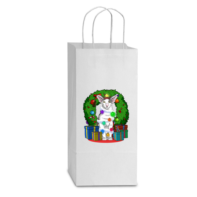 Oriental Shorthair Cat Christmas Tree X Mas Santa Long Sleeve T Shirt Double Wine Paper Bag - 6 1/2 X 3 1/2 X 12 3/8 | Artistshot