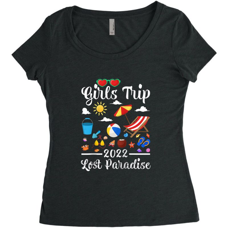 Girls Trip 2022 Summer Vacation Lost Paradise Beach Raglan Baseball Te Women's Triblend Scoop T-shirt by LemonJack | Artistshot