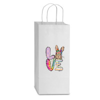 Funny Easter Bunny With Glasses For Women And Rabbit Lover T Shirt Double Wine Paper Bag - 6 1/2 X 3 1/2 X 12 3/8 | Artistshot