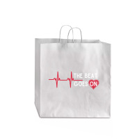 Heart Attack Surgery The Beat Goes On Survivor Rehab Recover Long Slee Jumbo Paper Bag - 18 X 7 X 18 3/4 | Artistshot