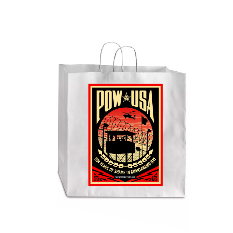 Pow Usa Guantanamo Bay Jumbo Paper Bag - 18 X 7 X 18 3/4 | Artistshot