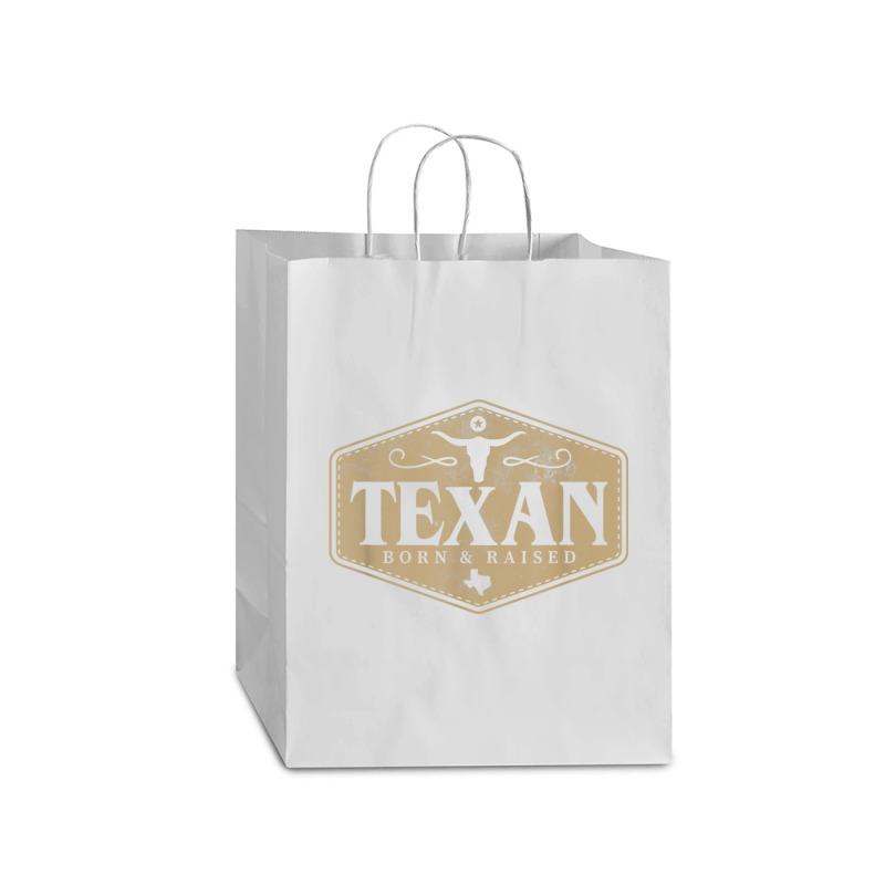 State Of Texas Raised Texan Native Boutique T Shirt Mart Paper Bag -13 X 7 X 17 | Artistshot