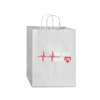 Heart Attack Surgery The Beat Goes On Survivor Rehab Recover Long Slee Mart Paper Bag -13 X 7 X 17 | Artistshot