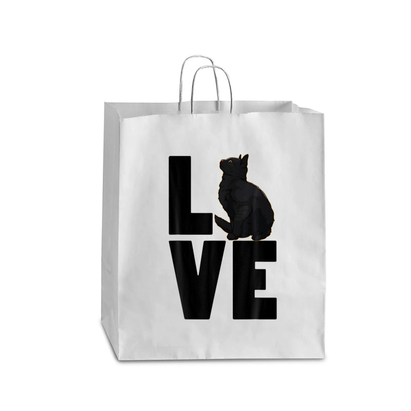 Love Black Cat Funny Pet Lover Men Dark Cat Queen Paper Bag - 16 X 6 X 19 1/4 | Artistshot