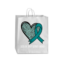 Leopard Heart Dissociative Identity Disorder Awareness Teal T Shirt Queen Paper Bag - 16 X 6 X 19 1/4 | Artistshot