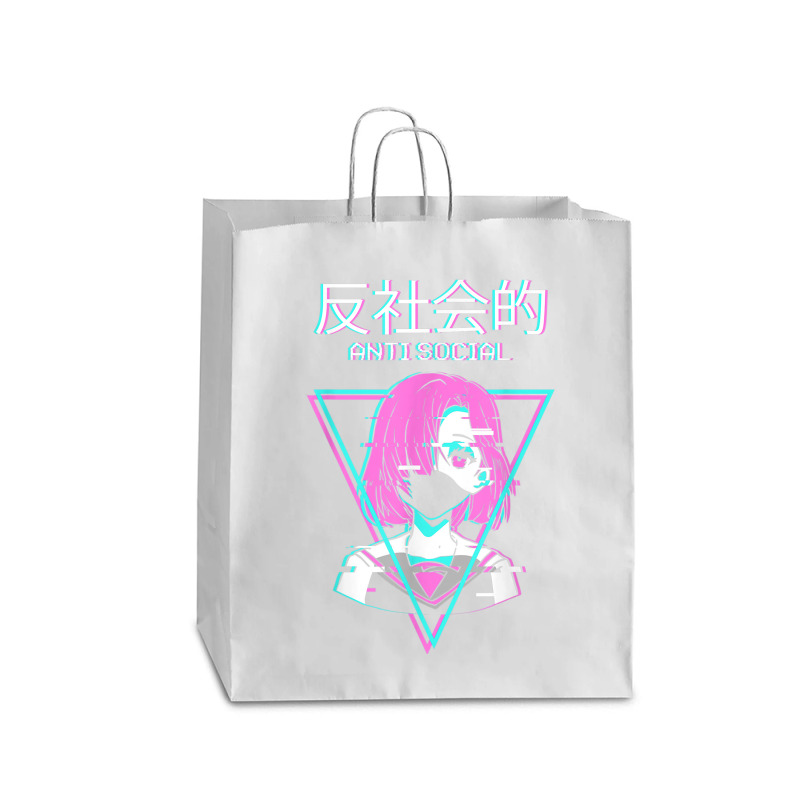 Antisocial Vaporwave Anime Girl Japanese Indie Alt Aesthetic Queen Paper Bag - 16 X 6 X 19 1/4 | Artistshot