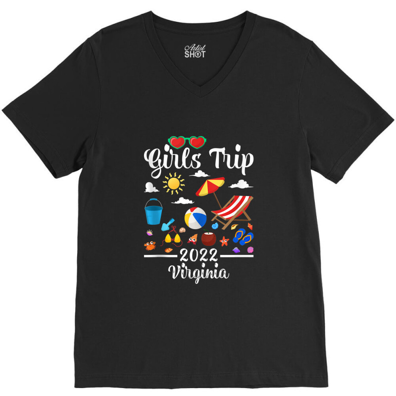 Girls Trip 2022 Summer Vacation Virginia Beach Tank Top V-neck Tee | Artistshot