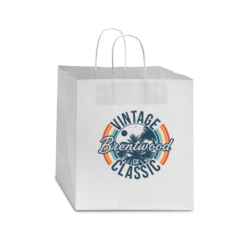 I Love Brentwood California Retro Vintage Classic Limited Edition Star Paper Bag - 13 X 7 X 13 | Artistshot