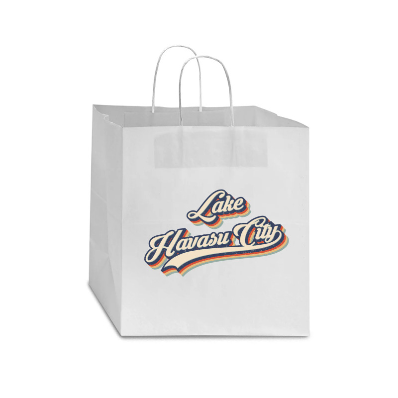 I Love Lake Havasu City Usa Retro Vintage Star Paper Bag - 13 X 7 X 13 | Artistshot