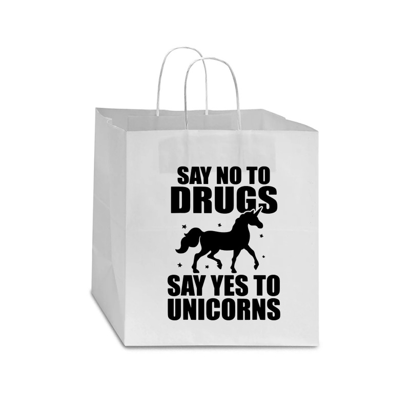 Red Yes To Unicorns Ribbon Week Star Paper Bag - 13 X 7 X 13 | Artistshot