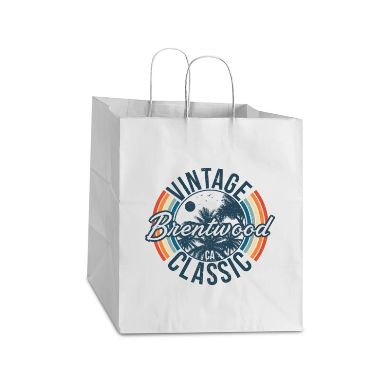 I Love Brentwood California Retro Vintage Classic Limited Edition Take Out Paper Bag - 14 X 10 X 15 1/2 | Artistshot