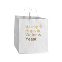 Barley Hops Water Yeast Take Out Paper Bag - 14 X 10 X 15 1/2 | Artistshot