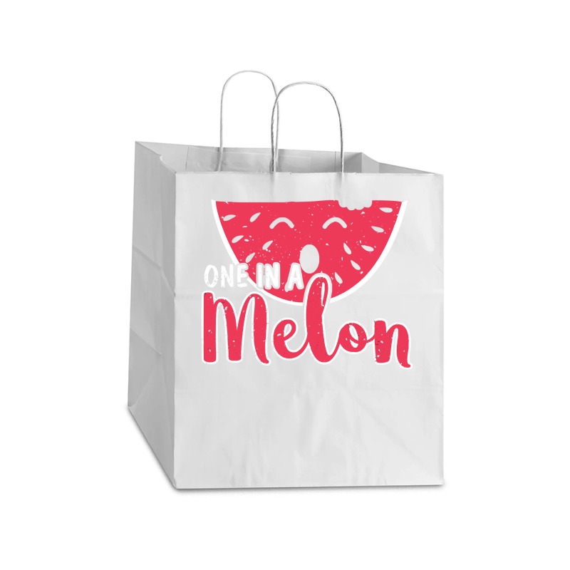 Watermelon  Shirt Watermelon One In A Melon   2171 Take Out Paper Bag - 14 X 10 X 15 1/2 | Artistshot