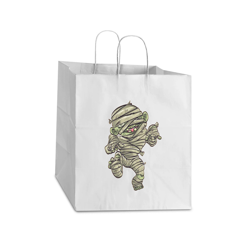 So Spooky Mummy Design Take Out Paper Bag - 14 X 10 X 15 1/2 | Artistshot