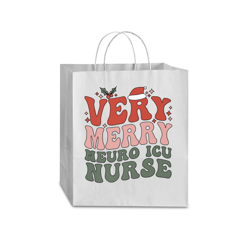 Merry Neuro Icu Nurse Christmas Neuro Icu Nursing Xmas Party Premium T Traveler Paper Bag -13 X 6 X 15 3/4 | Artistshot