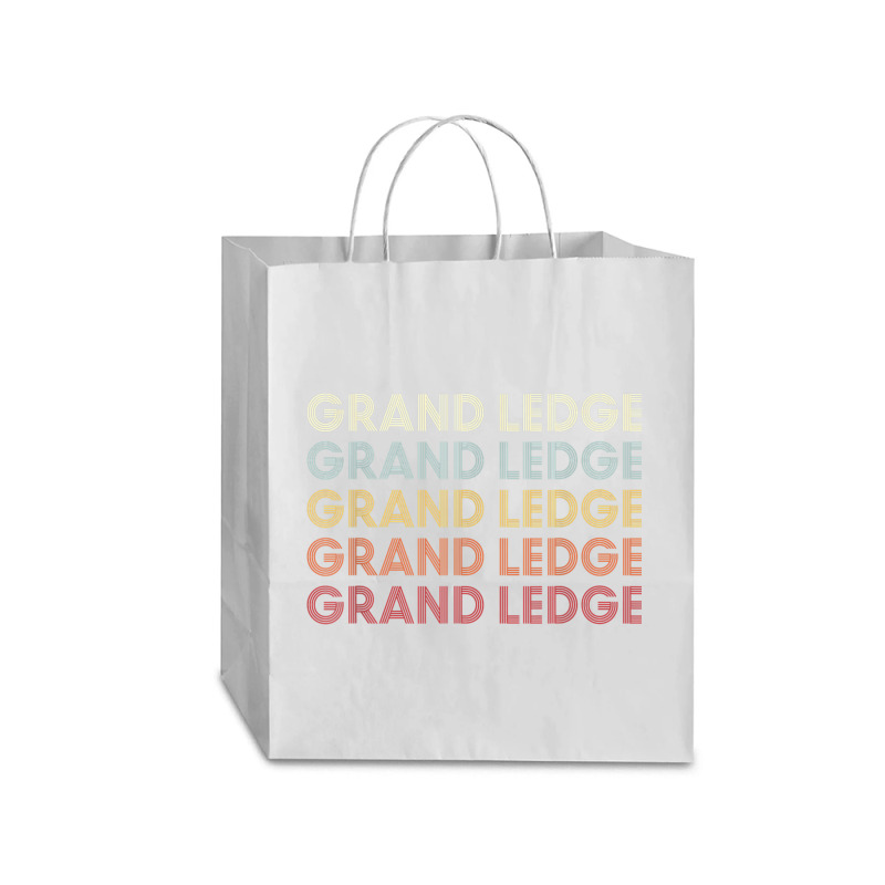 Grand Ledge Michigan Grand Ledge Mi Retro Vintage Text Traveler Paper Bag -13 X 6 X 15 3/4 | Artistshot