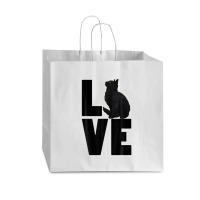 Love Black Cat Funny Pet Lover Men Dark Cat Vogue Paper Bag - 16 X 6 X 12 | Artistshot