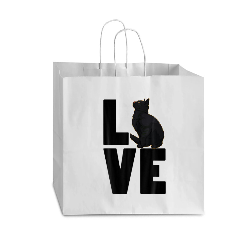 Love Black Cat Funny Pet Lover Men Dark Cat Vogue Paper Bag - 16 X 6 X 12 | Artistshot